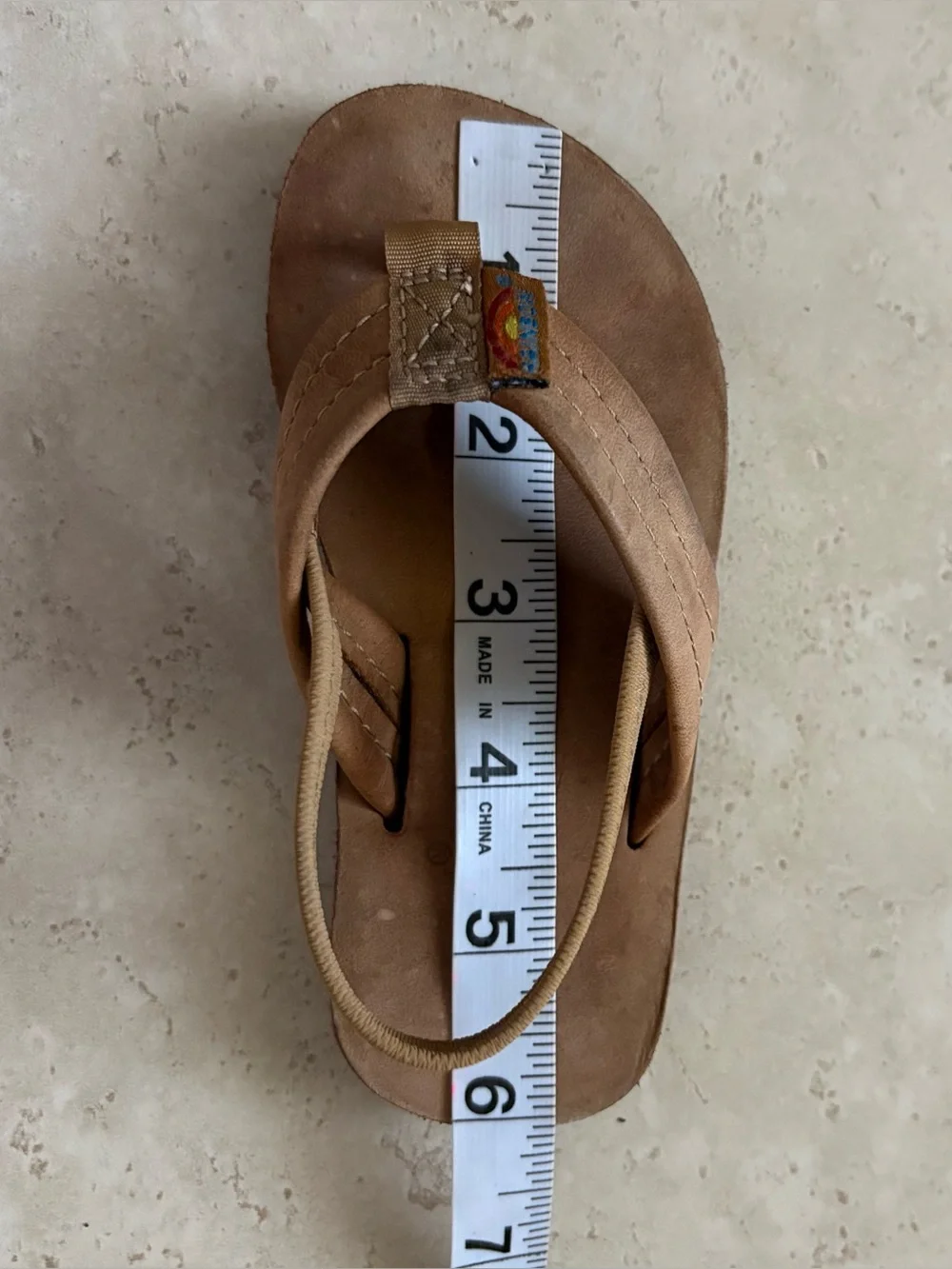 RAINBOW Toddler Sandal Wide Thong with Back Strap | Tan | See Measurements